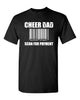 rtcc heavy cotton black shirt w/ cheer dad scan design on front.