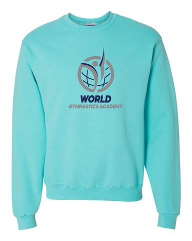 World Gymnastics Dyenomite - RAINBOW FLO Blended Hooded Sweatshirt - 680VR w/ 2 Color Stacked Design on Front
