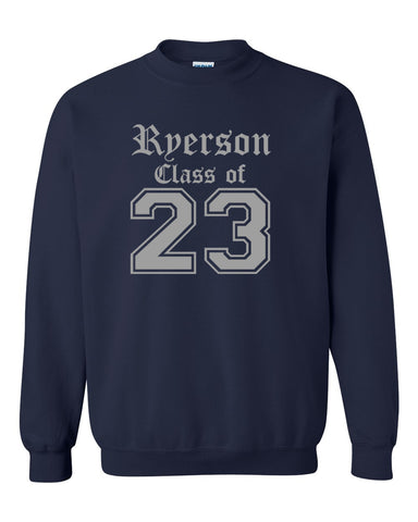 Ryerson Middle School Sport Gray JERZEES - NuBlend® Crew Neck Sweatshirt w/ Class of (YOUR YEAR) V2 Design on Front
