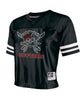 flfa black chasse all in jersey w/ flfa cutters cheer logo in spangle on front