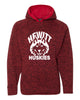 hewitt huskies red ja cosmic fleece hooded sweatshirt - 8613 w/ logo design 1 on front