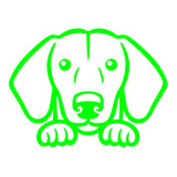 dachshund dog peeking v1 single color transfer type decal