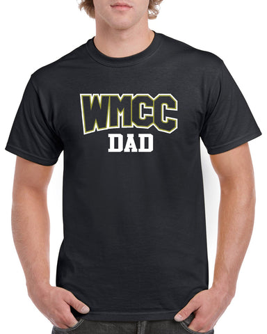WMCC Black Short Sleeve Tee w/ WMCC Logo in 3 Color SPANGLE on Front.