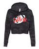 FLFA Black Camo Women’s Lightweight Cropped Hooded Sweatshirt - AFX64CRP  w/ Cutters DS Football Design on Front