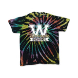 wanaque school aurora multi-color spiral short sleeve t-shirt w/ wanaque school 