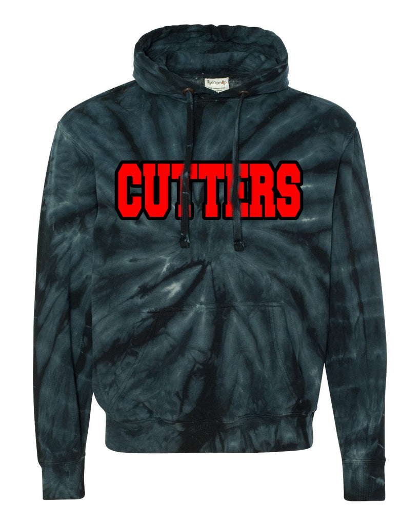 flfa black dyenomite - cyclone hooded sweatshirt - 854cy w/ cutters varsity block on front