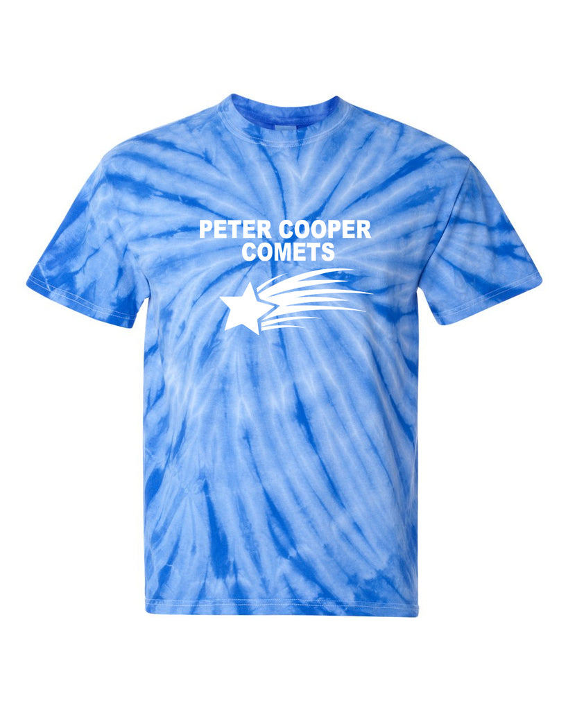peter cooper comets royal dyenomite - cyclone pinwheel tie-dyed t-shirt - 200cy - logo 1