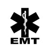 emt star of life single color transfer type decal