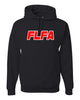 flfa black jerzees - nublend® hooded sweatshirt - 996mr w/ flfa (text) logo on front