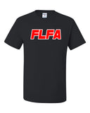 flfa black jerzees - dri-power® 50/50 t-shirt - 29mr w/ flfa (text) logo on front