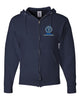 World Gymnastics JERZEES - NuBlend® Full-Zip Hooded Sweatshirt - 993MR w/ 2 Color Embroidered Design on Left Chest