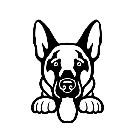 Boxer Dog Peeking V1 Single Color Transfer Type Decal