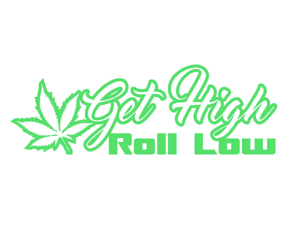 get high roll low v1 single color transfer type decal 7" / lime green