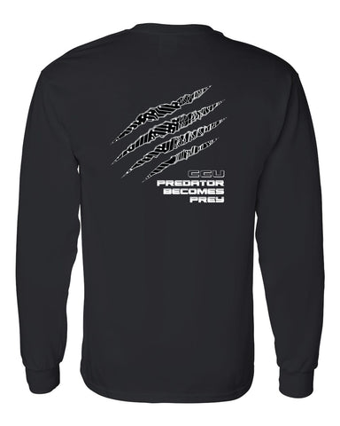 CCU Black Hoodie w/ CCU Claw Logo in 2 Color Print on Back & Optional Designs on Front & Arm