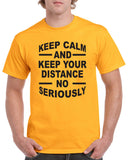 keep calm and keep your distance funny graphic design shirt