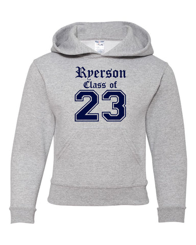Ryerson School Dyenomite - BLUE TIDE Blended Hooded Sweatshirt - 680VR w/ V1 Design on Front