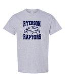 Ryerson School Sport Gray Short Sleeve Tee w/ Logo Design 1 on Front