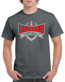 lakeland lancers football men's tee w/ large front logo graphic design shirt