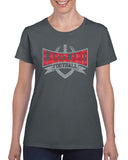 lakeland lancers football ladies tee w/ large front logo graphic design shirt