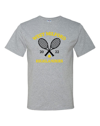 West Milford Girls Tennis Black JERZEES - Dri-Power® Long Sleeve 50/50 T-Shirt - 29LSR w/ WM Girls Tennis Design on Front.