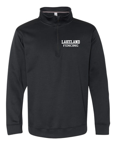 Lakeland Fencing Red Performance® Tech Quarter-Zip Sweatshirt - 99800 w/ White Left Chest Design