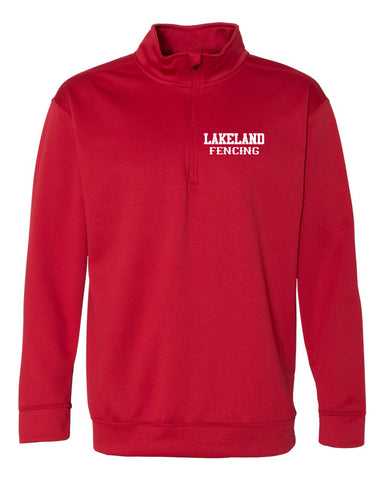 Lakeland Fencing Black 50/50 Blend Full Zip Sweatshirt w/ Gray Design on Back
