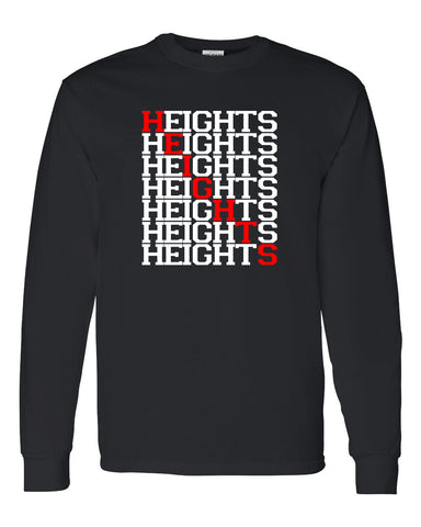Heights Red Hoodie w/ Heights OG Design in White on Front.