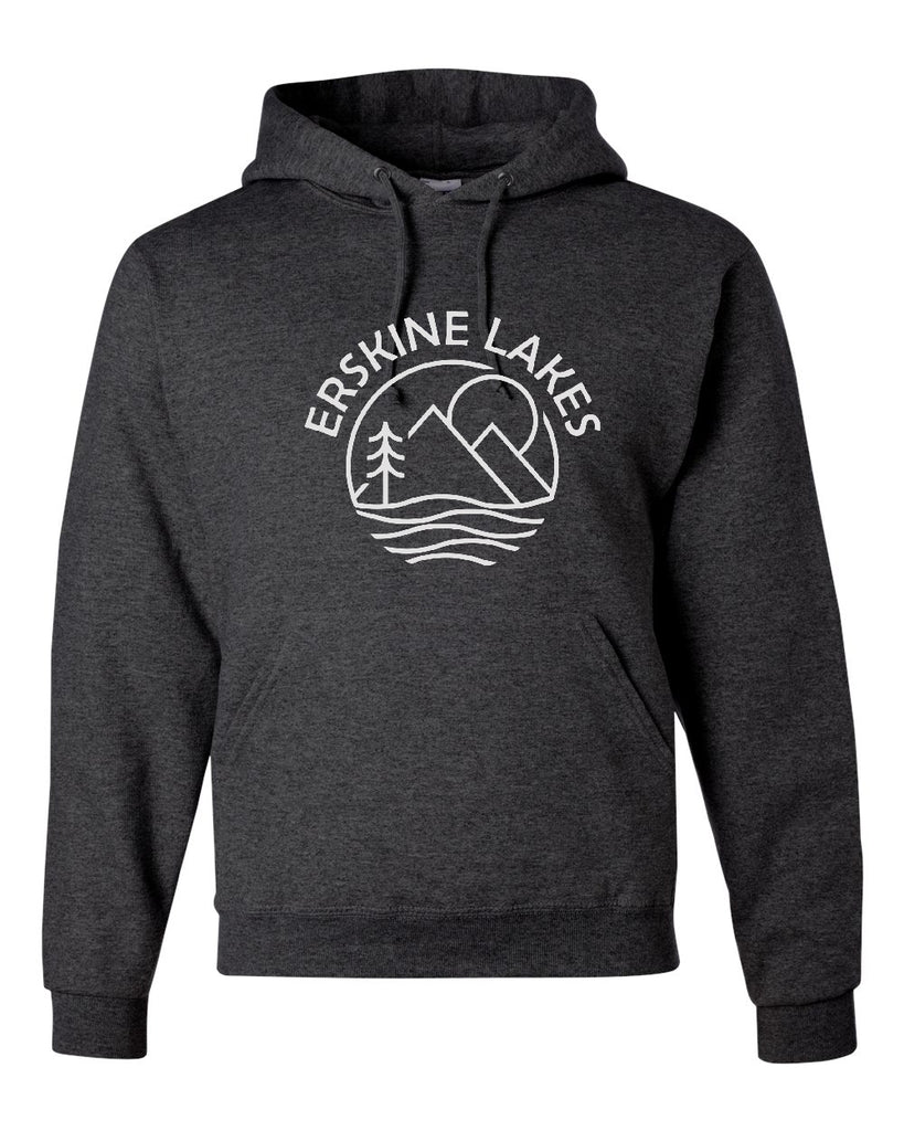 Erskine Lakes JERZEES - NuBlend® Hooded Sweatshirt - 996MR w/ Erskine Lakes Design on Front.