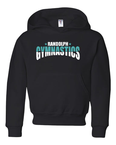 Randolph Gymnastics Black Short Sleeve Tee w/ Logo Design V2 on Front