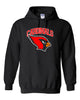 westwood cardinals black heavy blend hooded sweatshirt w/ cardinals w/ bird design on front.