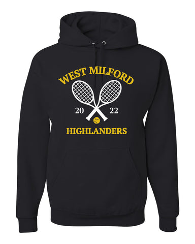 West Milford Tennis Charcoal Badger - Sport Athletic Fleece Joggers - 1475 w/ WM Tennis 2022 Logo on Left Hip.