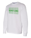 hopatcong white long sleeve shirt w/ hopatcong split design on front