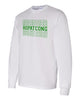 hopatcong white long sleeve shirt w/ hopatcong split design on front