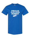 peter cooper comets royal short sleeve tee w/ proud parent on front
