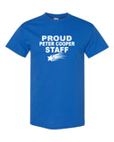 peter cooper comets royal short sleeve tee w/ proud staff on front