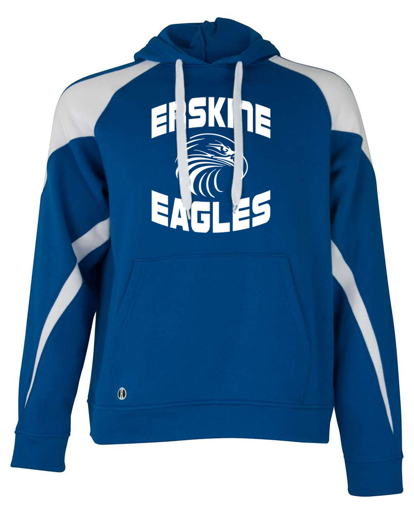 erskine school royal holloway - athletic fleece prospect hooded sweatshirt w/ white logo design 1 on front