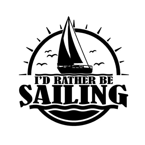 I'd Rather Be Kayaking Single Color Transfer Type Decal