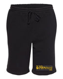 west milford tennis black itc - midweight fleece shorts - ind20srt w/ wm tennis 2022 logo on left leg.
