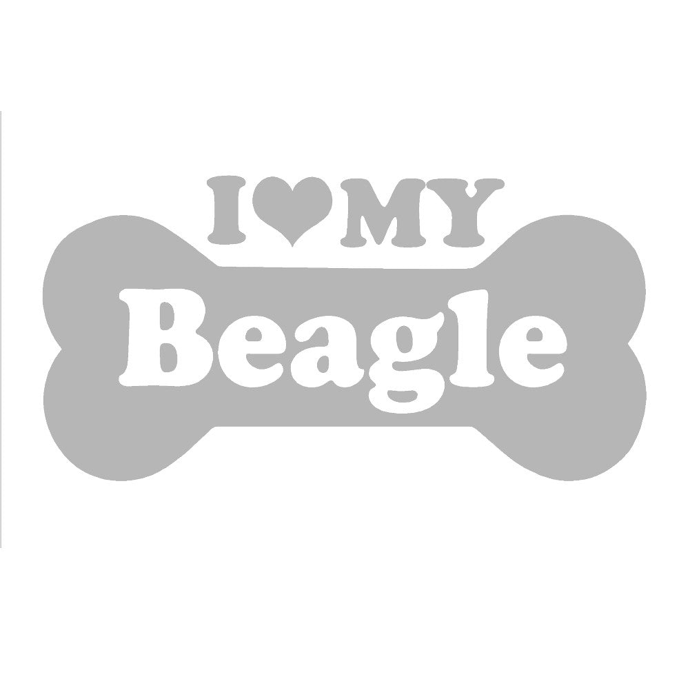 i love my beagle bone single color transfer type decal