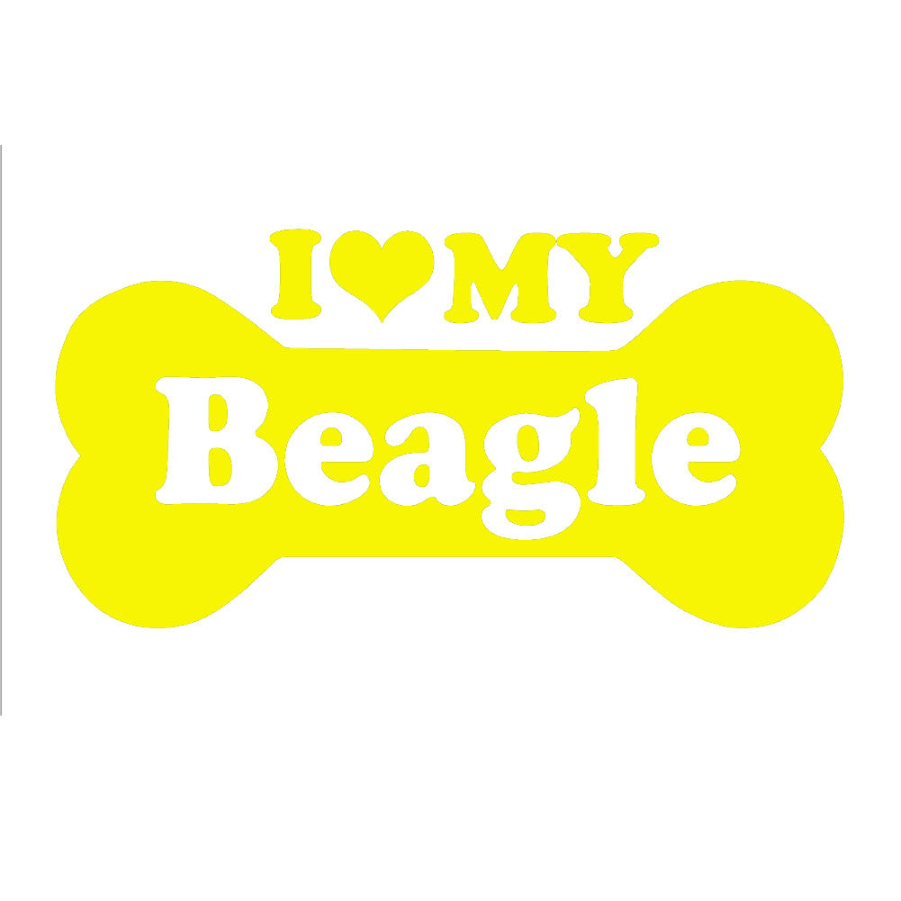 i love my beagle bone single color transfer type decal