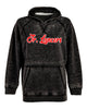 jr lancers cheer - twisted black vintage zen fleece hooded sweatshirt - 8915 w/ script design on front.
