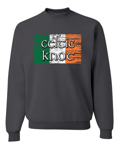 Celtic Knot Black JERZEES - Dri-Power® 50/50 T-Shirt - 29MR w/ Full Color Flag Design on Front