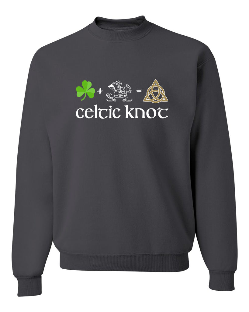 celtic knot charcoal jerzees - nublend® crewneck sweatshirt - 562mr w/ full color 323 design on front