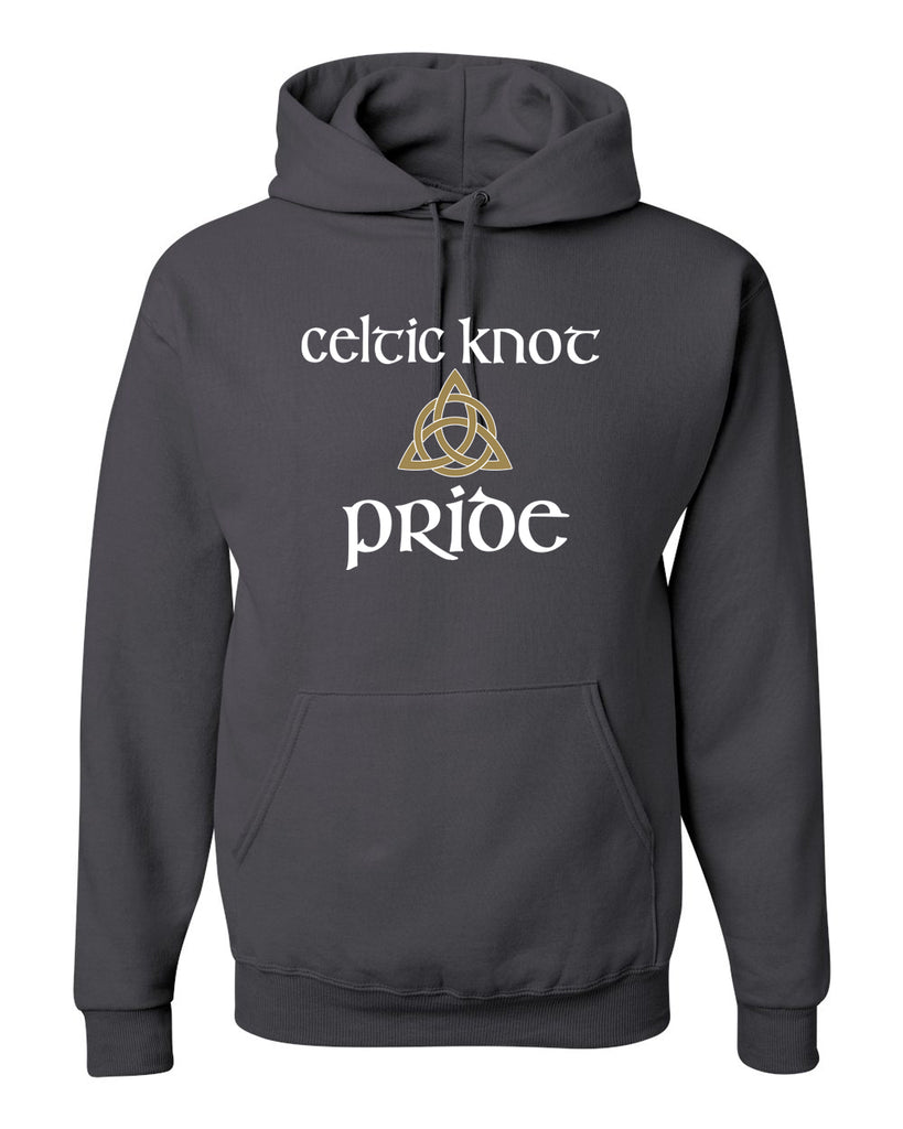 celtic knot charcoal jerzees - nublend® hooded sweatshirt - 996mr w/ full color celtic pride design on front