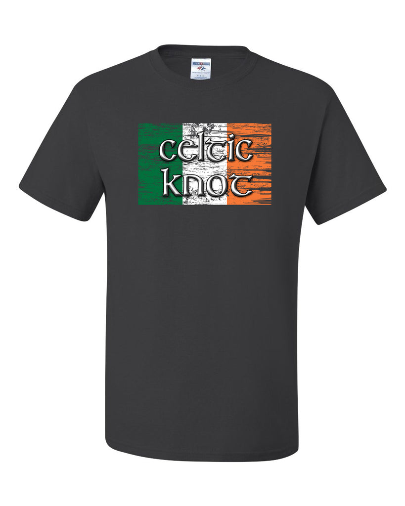 celtic knot charcoal jerzees - dri-power® 50/50 t-shirt - 29mr w/ full color flag design on front