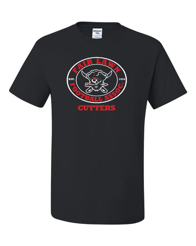 FLFA Black JERZEES - Dri-Power® 50/50 T-Shirt - 29MR w/ FLFA Football Heart Design on Front