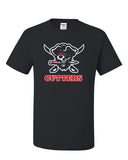 flfa black jerzees - dri-power® 50/50 t-shirt - 29mr w/ cutters cheer/football pirate on front