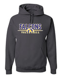 jths volleyball charcoal gray jerzees - nublend® hooded sweatshirt - 996mr w/ falcons volleyball v3 logo on front