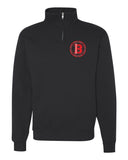 bloomingdale pta black jerzees - nublend® cadet collar quarter-zip sweatshirt - 995mr w/ bloom b left chest logo