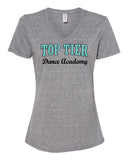 top tier dance charcoal jerzees - women's snow heather jersey v-neck - 88wvr w/ top tier dance academy logo on front